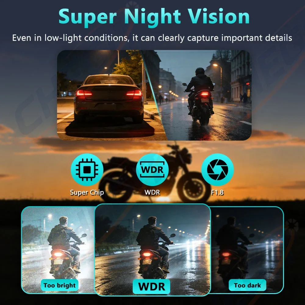 Motorcycle DVR 2K HD WiFi With - Photographic Memory review and price