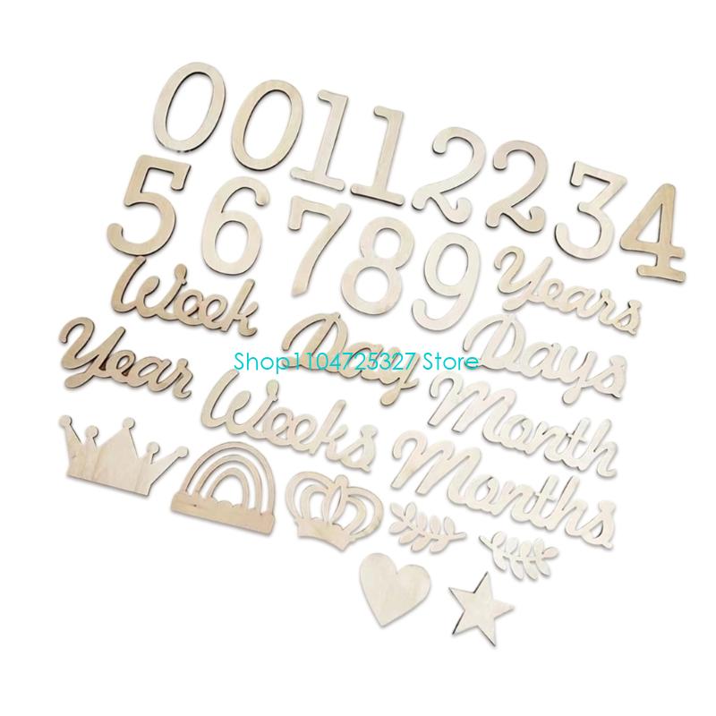 D8KF Wooden Milestones Markers - Photography Word review and price