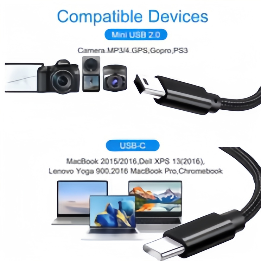 Short USB C to Mini USB Cable- - Photograph Mp3 review and price