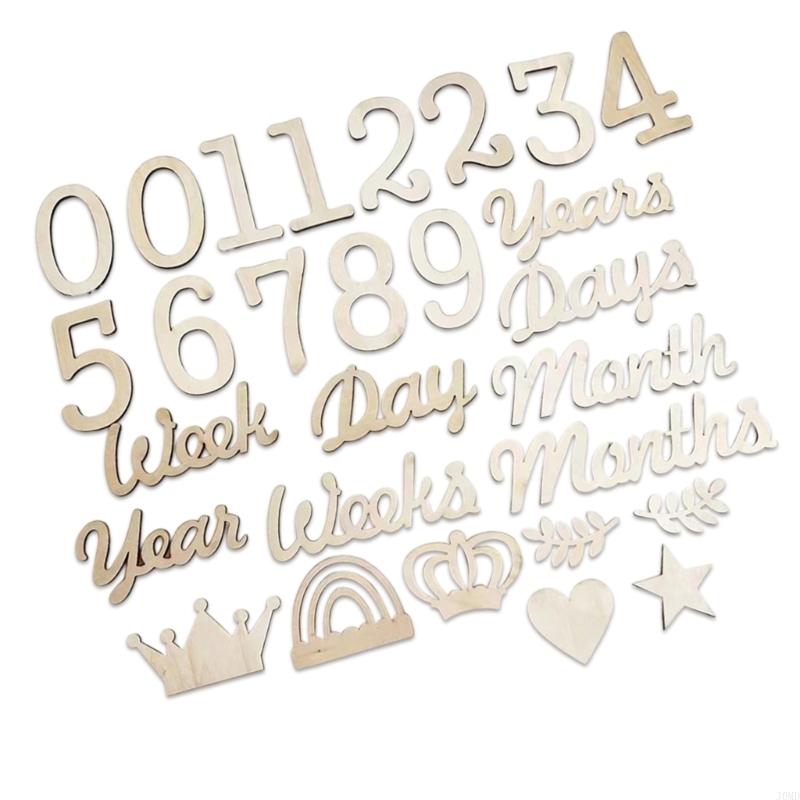 Baby Month Milestones Wooden N - Photography Word review and price