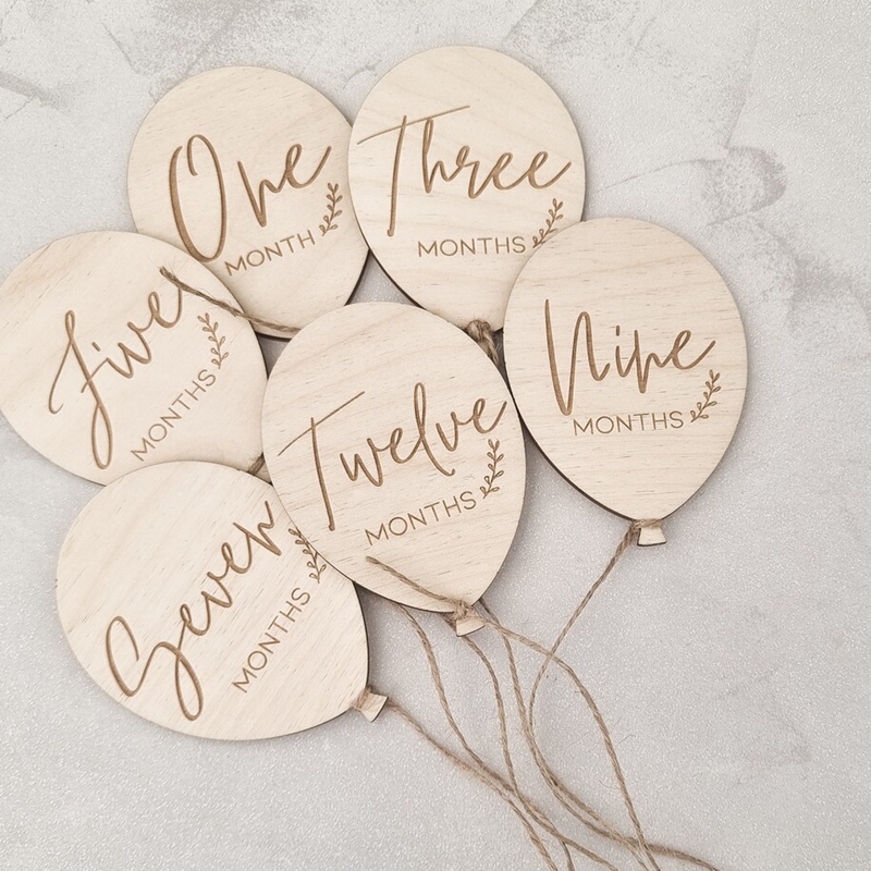 Wooden Milestone Baby Balloon  - Photography Word review and price